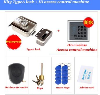 Waterdichte Elektrische Lock Outdoor Waterdichte Gate Lock Batterij Aangedreven Draadloze Lock Wiress Exit Switch 433Mhz Afstandsbediening Deurslot Kit3
