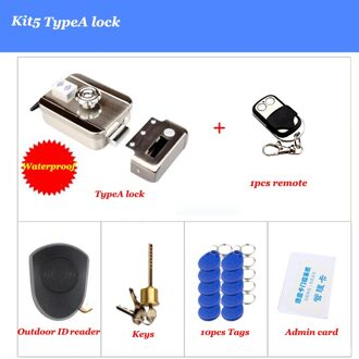 Waterdichte Elektrische Lock Outdoor Waterdichte Gate Lock Batterij Aangedreven Draadloze Lock Wiress Exit Switch 433Mhz Afstandsbediening Deurslot kit5