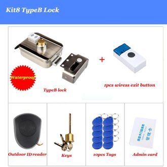Waterdichte Elektrische Lock Outdoor Waterdichte Gate Lock Batterij Aangedreven Draadloze Lock Wiress Exit Switch 433Mhz Afstandsbediening Deurslot Kit8
