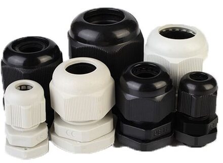 Waterdichte gezamenlijke nylon plastic Connector Zwart IP68 PG7/PG9/PG11/PG13/PG16/PG19/ PG21/PG25/PG29 fit 3mm tot 25mm draad PG13.5 10stk zwart
