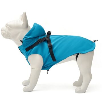 Waterdichte Hond Regenjas Met Harnas Regen Jassen Reflecterende Veiligheid Pet Regenjas Jas Voor Kleine Medium Grote Honden Blauw / M