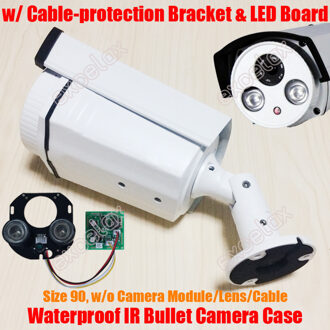 Waterdichte Ir Bullet Camera Case & Array Led Board & Beugel Maat 90 Aluminium Behuizing Zonnescherm Cover IP66 Outdoor behuizing