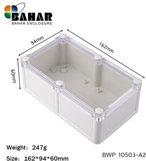 Waterdichte junction box clear PC plastic project geval DIY verzegelde waterdichte IP68 ABS behuizing instrument geval 162*94 * 60mm BWP10503-A2