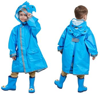 Waterdichte Kids Jongens Meisjes Regenkleding 3d Cartoon Een Stuk Regenjas Kinderen Regenkleding Pak Hooded Regenjas Jas ponchos C22 A / L