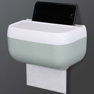 Waterdichte Lade Effen Kleur Toiletrolhouder Waterdicht Zelfklevende Muur-Mount Papierrol Dispenser Met Plank groen