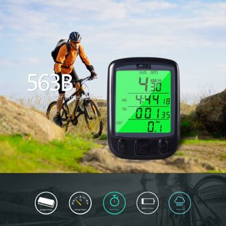 Waterdichte Lcd Display Cycling Bike Fiets Computer Kilometerstand Snelheidsmeter Met Groene Achtergrondverlichting Huidige Snelheid Stopwatch