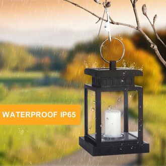 Waterdichte LED Solar Garden Light Flickering Vlamloze Kaars Outdoor Verlichting Opknoping Rookloze Solar Lantaarn Voor Camping