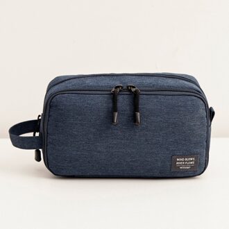 Waterdichte Mannen Opknoping Up Tas Multipurpose Oxford Organizer Cosmetische Vrouwen Benodigdheden Make Up Wassen Toilettas Wc Tas donker blauw