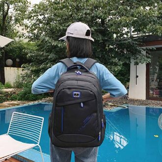 Waterdichte Mannen Rugzak Oxford Doek Materiaal Multifunctionele Grote Capaciteit Casaul Outdoor Reizen Business Student Tas blauw