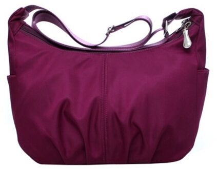 Waterdichte Nylon Hobo Messenger Bags Vrouwen Crossbody Schoudertassen Dames Handtassen Vrouwen donker paars