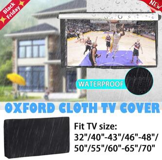 Waterdichte Outdoor Tv Cover Stofdicht Screen Cover 32 Te 70 Inch Duurzaam Oxford Zwarte Afstandsbediening Televisie Case Pocket 50