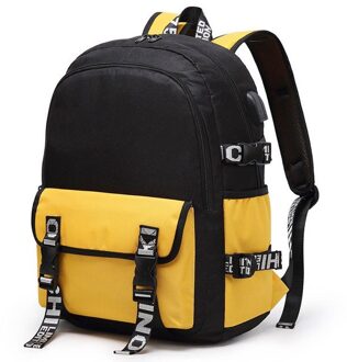 Waterdichte Oxford Doek Dames Rugzakken Grote Capaciteit Vrouwen Rugzak Modemerk Schooltas Voor Teeanger Meisjes geel-zwart