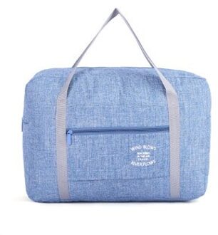 Waterdichte Oxford Reistassen Vrouwen Mannen Duffle Organizer Bagage Opvouwbare Opslag Verpakking Cubes Weekend Handtassen blauw