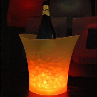 Waterdichte Plastic Led Ice Bucketbar Nachtclub Licht Up Champagne Whisky Bier Emmer Bars Night Party Milieubescherming geel