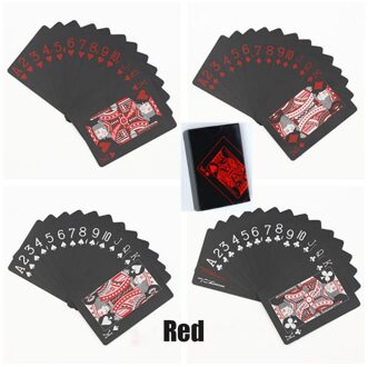 Waterdichte Puur Zwart Plastic Poker Bordspel Kaart Pvc Magic Buitenlandse Handel Speelkaart Kaart rood