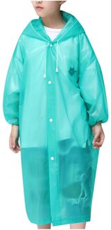 Waterdichte Regenjas Kids Kinderen Herbruikbare Outdoor Reizen Verdikte Regen Jas Dikke Transparant Clear Evc Regenkleding Chubasquero groen