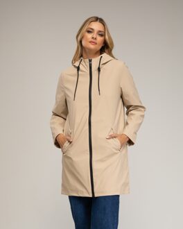 Waterdichte regenjas met capuchon Beige - S