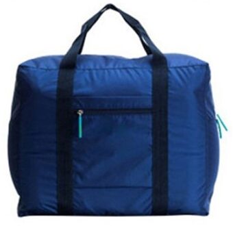 Waterdichte Reistas Grote Capaciteit Opslag nylon Opvouwbare Tas Voor Kleding Container Bagage Reizen Koffer Tassen 45*20*36cm marine blauw