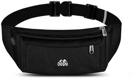 Waterdichte Running Taille Packs Running Tas Riem Telefoon Container Jogging Wandelen Riem Gym Fitness Tas Running Accessoires zwart
