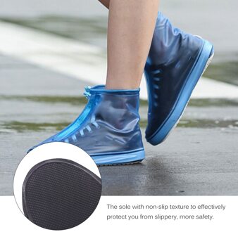 Waterdichte Schoen Covers Regendicht Herbruikbare Schoenen Covers Pvc Wasbaar Slijtvaste Schoenen Covers Regen Laarzen Voor Volwassen Kinderen L-24.5x9.5x16cm