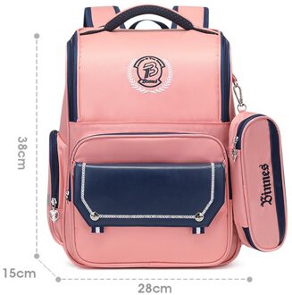 Waterdichte Schooltassen Kinderen 3D Rugzakken Voor Jongens Meisjes Boek Bag Orthopedische Rugzak Basisschool Grade 1-4 Studenten tassen licht roze