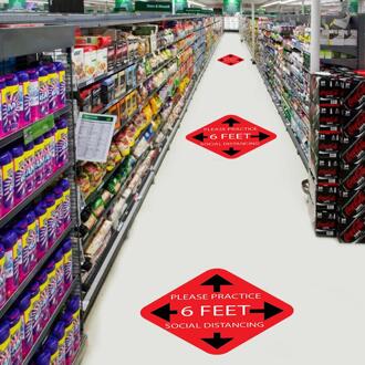Waterdichte Sociale 6 Voeten Distantiëren Floor Decal Outdoor Grond Teken Sticker Tegel Stickers Veiligheid Teken