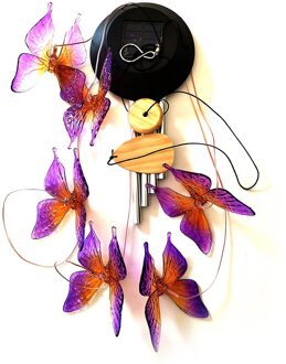 Waterdichte Solar Led Kleur Veranderende Vlinder Kolibrie Windgong Voor Outdoor Tuin Decor Gazon Opknoping Licht Windgong