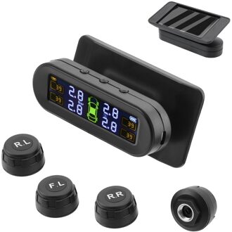 Waterdichte Solar Power Auto Tpms Tire Monitoring Druk Display Alarm Monitor Opladen Temperatuur Waarschuwing Auto Accessoires