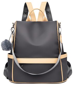 Waterdichte Stof Grote Vrouwelijke Schoudertas Grote Capaciteit Eenvoudige Stijl Casual Mochila Reizen Vrouwen Anti-Diefstal Rugzak grijs