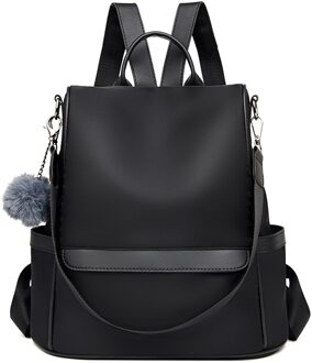 Waterdichte Stof Grote Vrouwelijke Schoudertas Grote Capaciteit Eenvoudige Stijl Casual Mochila Reizen Vrouwen Anti-Diefstal Rugzak zwart