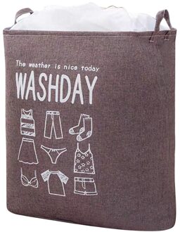 Waterdichte Stof Verzamelen Emmer Wasmand Wassen Speelgoed Vuile Kleren Opslag Organizer Wasserij Manden Bin Bruin