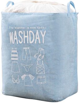 Waterdichte Stof Verzamelen Emmer Wasmand Wassen Speelgoed Vuile Kleren Opslag Organizer Wasserij Manden Bin lucht blauw