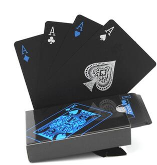 Waterdichte Tafel Game Supply Plastic Speelkaarten Collectie Zwart Poker Set Blackjack Spel Kaarten Gold Card Spelen