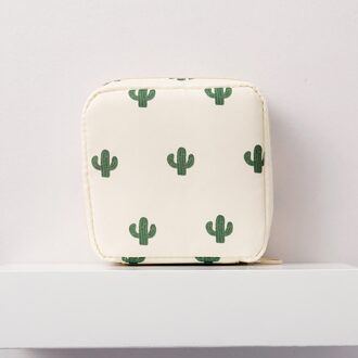 Waterdichte Tampon Opbergtas Leuke Maandverband Zakjes Draagbare Make-Up Lipstick Sleutel Oortelefoon Data Kabels Organizer beige cactus