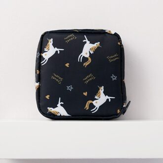 Waterdichte Tampon Opbergtas Leuke Maandverband Zakjes Draagbare Make-Up Lipstick Sleutel Oortelefoon Data Kabels Organizer donker blauw