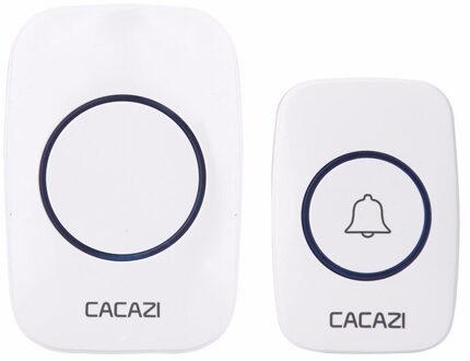 Waterdichte Thuis Draadloze Deurbel Smart Led Licht Calling Bell 300M Remote Batterij Knop 60 Chimes 5 Volume Us Eu uk Plug wit / EU