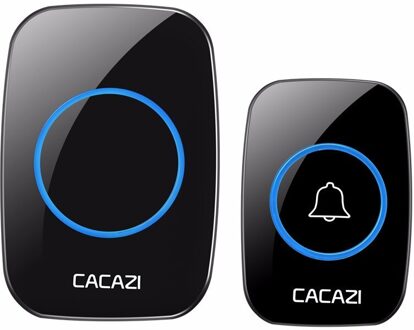 Waterdichte Thuis Draadloze Deurbel Smart Led Licht Calling Bell 300M Remote Batterij Knop 60 Chimes 5 Volume Us Eu uk Plug zwart / UK