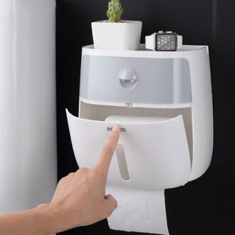 Waterdichte Toiletrolhouder Plank Wall Mount Toilet Papier Lade Papierrol Buis Opbergdoos Creatieve Lade Tissue Doos Voor thuis