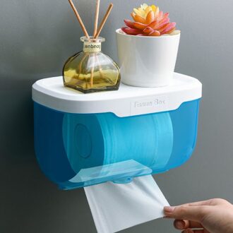 Waterdichte Toiletrolhouder Plastic Papieren Handdoeken Houder Wandmontage Badkamer Plank Opbergdoos Draagbare Toiletrolhouder large3