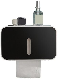 Waterdichte Toiletrolhouder Voor Toiletpapier Handdoekhouder Badkamer Dispenser Opbergdoos Toiletrolhouder Wall Mounted zwart