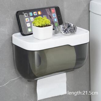 Waterdichte Toiletrolhouder Wall Mount Papier Houder Voor Wc Plank Doos Lade Roll Opbergdoos Organizer Badkamer Accessoires zwart