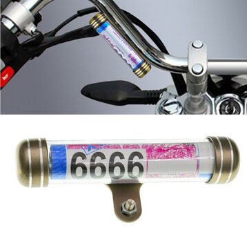 Waterdichte Universele Motorrijwiel Tube Tax Disc Registratie Label Stand R9CC zwart