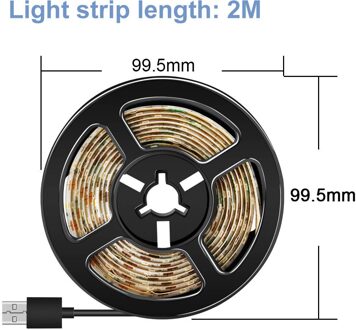 Waterdichte Usb Led Strip 5V IP65 0.5M ~ 5M Fita Led Light Strip 2835SMD Eu/Us plug 220V Led Tape Tv Scherm Backlight Vooringenomenheid Verlichting 2m 120leds / warm wit