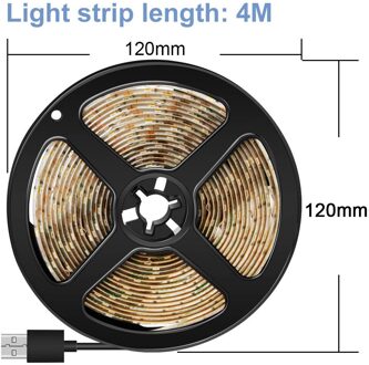Waterdichte Usb Led Strip 5V IP65 0.5M ~ 5M Fita Led Light Strip 2835SMD Eu/Us plug 220V Led Tape Tv Scherm Backlight Vooringenomenheid Verlichting 4m 240leds / warm wit