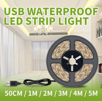 Waterdichte Usb Led Strip 5V IP65 0.5M ~ 5M Fita Led Light Strip 2835SMD Eu/Us plug 220V Led Tape Tv Scherm Backlight Vooringenomenheid Verlichting Cold wit
