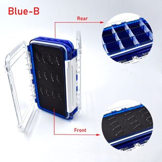 Waterdichte Visgerei Doos Dubbelzijdig Aas Lokken Doos Vis Haak Haak Up Opbergdoos Karper Vliegvissen Accessoires vissen Box blauw-B