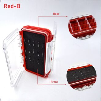 Waterdichte Visgerei Doos Dubbelzijdig Aas Lokken Doos Vis Haak Haak Up Opbergdoos Karper Vliegvissen Accessoires vissen Box rood-B