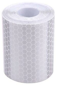 Waterdichte Waarschuwing Tape Strip Stickers Waarschuwing Licht Reflector Beschermende Sticker Reflecterende Folie Auto Veiligheid Mark 100Cm X 5Cm wit