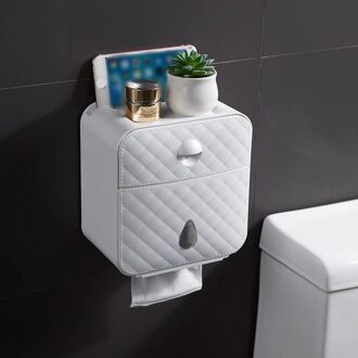 Waterdichte Wall Mount Toiletrolhouder Plank Wc-papier Lade Papierrol Buis Opbergdoos Creatieve Lade Tissue Doos thuis