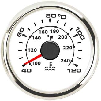 Waterdichte Water Temp Gauge 40 ~ 120 Celsius Universele Water Temperatuurmeter Voor Motorfiets Auto Boot Met 7 Kleuren Achtergrondverlichting wit zilver